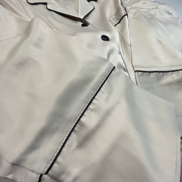 NEW Satin PJ’s in Champagne With Black Piping. - Picture 8 of 11
